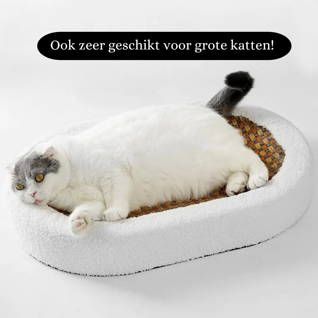 Luxueus kattenbed met geïntegreerde krabmat